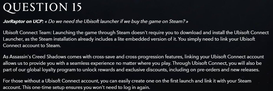 《刺客信條：暗影者》Steam 版無需額外安裝 Ubisoft 啟動器